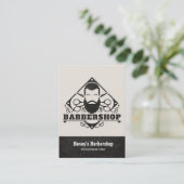 Barbershop Leder Look Termin Karte (Stehend Vorderseite)