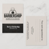 Barbershop Leder Look Termin Karte (Vorne/Hinten)