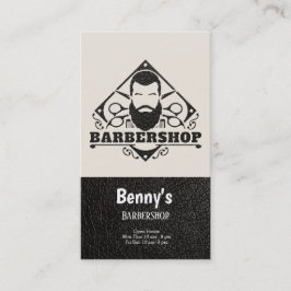 Barbershop Leder Look Visitenkarte