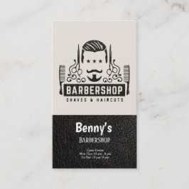 Barbershop Leder Look Visitenkarte