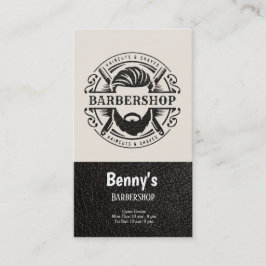Barbershop Leder Look Visitenkarte