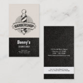 Barbershop Leder Look Visitenkarte (Vorne/Hinten)