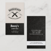 Barbershop Leder Look Visitenkarte (Vorne/Hinten)