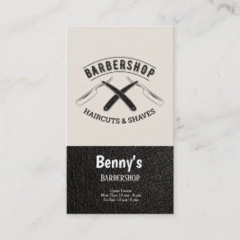 Barbershop Leder Look Visitenkarte