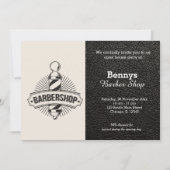 Barbershop Leder sieht geöffnet aus Einladung (Vorderseite)