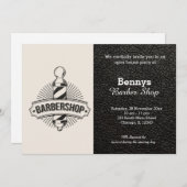 Barbershop Leder sieht geöffnet aus Einladung (Vorne/Hinten)