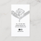 Barbershop-Logo für Blume und Rose Visitenkarte (Rückseite)