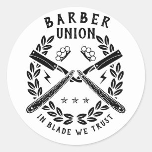 Barbershop-Logo Runder Aufkleber