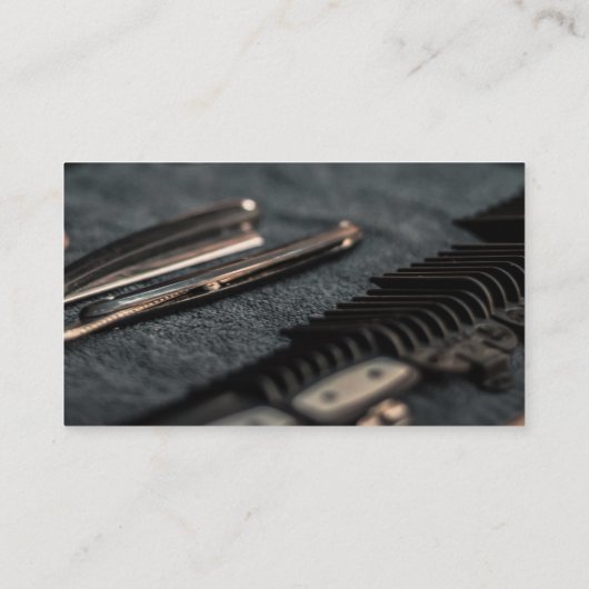 Barbershop-Logo | Workstation Business Card Visitenkarte (Rückseite)