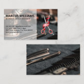Barbershop-Logo | Workstation Business Card Visitenkarte (Vorne/Hinten)