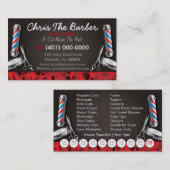 Barbershop Loyalty Card (Barber Pol und Clippers) Visitenkarte (Vorne/Hinten)