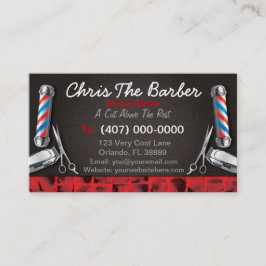 Barbershop Loyalty Card (Barber Pol und Clippers) Visitenkarte