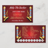 Barbershop Loyalty Card (Barber Pol und Clippers) Visitenkarte (Vorne/Hinten)