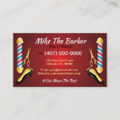 Barbershop Loyalty Card (Barber Pol und Clippers) Visitenkarte (Vorderseite)