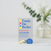 Barbershop Loyalty Card (Barber Pol und Clippers) Visitenkarte (Stehend Vorderseite)