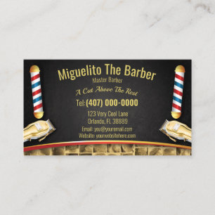 Barbershop Loyalty Card (Barber Pol und Clippers) Visitenkarte