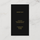 Barbershop Luxus einfaches Gold schwarz Visitenkarte (Rückseite)