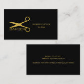 Barbershop Luxus einfaches Gold schwarz Visitenkarte (Vorne/Hinten)
