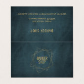 Barbershop Luxus elegante Gold Marine Services Visitenkarten (Außenseite Aufgefaltet)