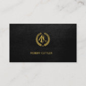 Barbershop Luxus-schwarzes Logo-Termin-Vorlage Terminkarte (Vorderseite)