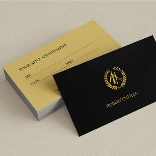 Barbershop Luxus-schwarzes Logo-Termin-Vorlage Terminkarte