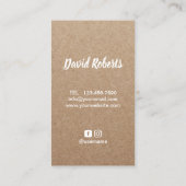 Barbershop Master Barber Rustic Kraft Hair #2 Visitenkarte (Rückseite)