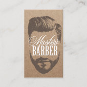 Barbershop Master Barber Rustic Kraft Hair #2 Visitenkarte (Vorderseite)
