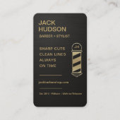 Barbershop Metallic Black Gold Barber Haircut Visitenkarte (Vorderseite)