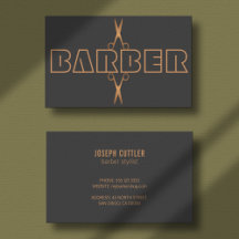 Barbershop moderne Logo-Schrift aus Kupfer grau