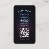 Barbershop Neon Barber's Pole Moderner Barber Visitenkarte (Rückseite)