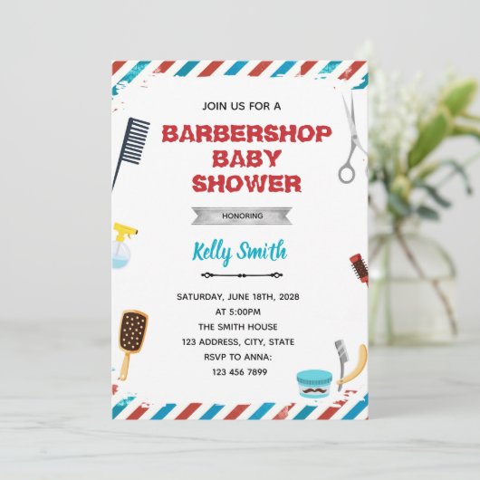 Barbershop-Party Einladung (Stehend Vorderseite)