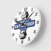 Barbershop Personalisiert Wall Clock Runde Wanduhr (Winkel)