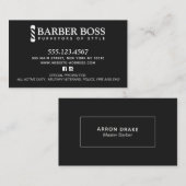 Barbershop Pole Black and White Business B Visitenkarte (Vorne/Hinten)