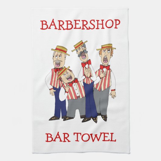 Barbershop Quartet Bar Handtuch personalisieren (Vertikal)