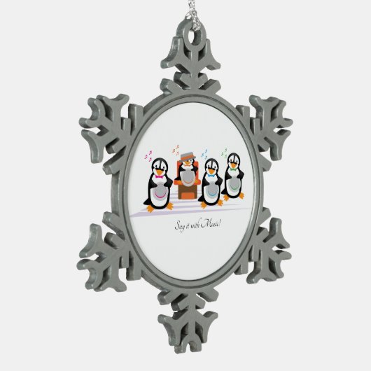 Barbershop Quartett Schneeflocken Zinn-Ornament (Links)