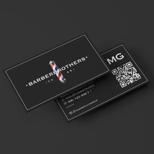 Barbershop Rahmen Klassischer Friseurstab Schwarz Visitenkarte