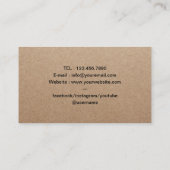 Barbershop Razor & Rose Barbershop Rustic Kraft Visitenkarte (Rückseite)