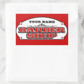 Barbershop Rechteckiger Aufkleber (Tasche)