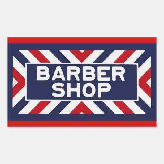 Barbershop Rechteckiger Aufkleber (Vorderseite)