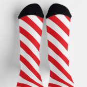 Barbershop Rot und Weiß Diagonal Streifen Socken (Oben)