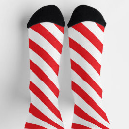 Barbershop Rot und Weiß Diagonal Streifen Socken