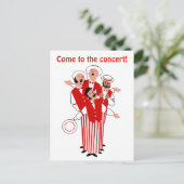 Barbershop Rotes Quartett Persönliche Einladung (Stehend Vorderseite)