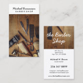 BarberShop Rustikaler Hipster Visitenkarte (Vorne/Hinten)
