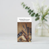 BarberShop Rustikaler Hipster Visitenkarte (Stehend Vorderseite)