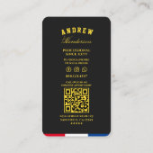 Barbershop Schere Black Yellow Blue Moderne Visitenkarte (Rückseite)