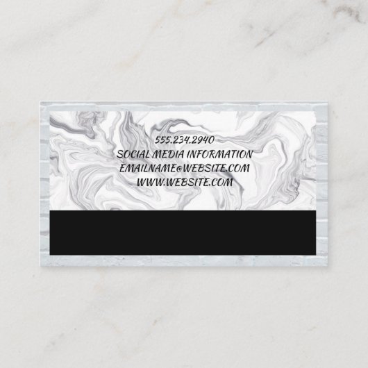 Barbershop Scheren | Barber Pole | Ziegel Visitenkarte (Rückseite)