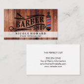 Barbershop Scheren | Holzplatten Visitenkarte (Vorne/Hinten)