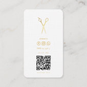 Barbershop Scheren Schwarz-Weiß Gold Barber Visitenkarte (Rückseite)