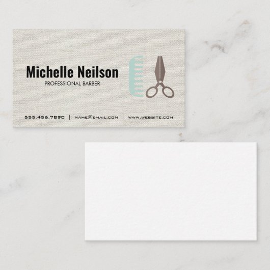 Barbershop Scheren | Stylist Business Card Visitenkarte (Vorne/Hinten)