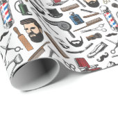 Barbershop Shave Man Haircut Barber Pole Geschenk Geschenkpapier (Rolleneckpunkt)